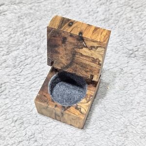 Ambr I sWooden Ring Box with Gray Interior